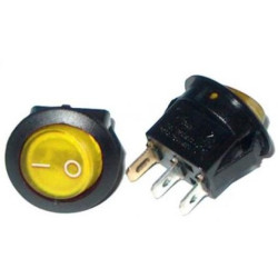 Łącznik okrągły żółty 230V 6A do wbudowania podśw.