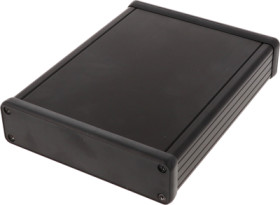 Aluminum enclosure, (L x W x H) 160 x 125 x 31 mm, black (RAL 9005), IP54, 1455P1602BK