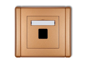 FLEXI Gniazdo multimedialne pojedyncze bez modułu (standard Keystone) złoty metalik 8FGM-1P KARLIK