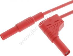 MLS WG 100/1 RT Przewód PVC 1,0mm2, 1,0m, wt.pr+wt.kąt 4mm, czerwony, Hirschmann, 934082101, MLSWG1001RT