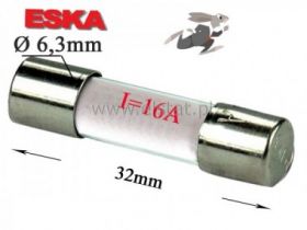 T16A bezp. szklany zwłoczny+ piasek 6,3x32mm