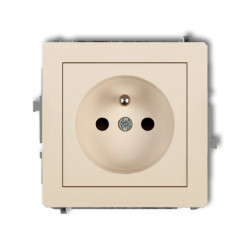 DECO Gniazdo pojedyncze z/u 2P+Z beżowy 1DGP-1zp
