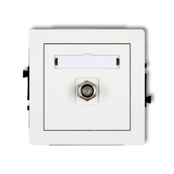 DECO Gniazdo antenowe pojedyncze typu F (SAT) niklowany biały DGF-1