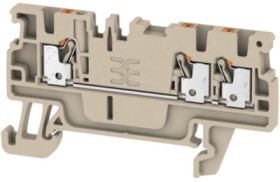 Through terminal block, push-in connection, 0.5-1.5 mm², 3 pole, 17.5 A, 6 kV, dark beige, 1552740000