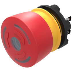 EAO 84-5221.2B20 E-Stop Pushbutton 1NC Illuminated LED Red Plug-in Twist-unlock