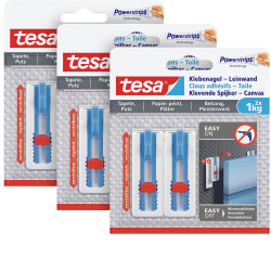 tesa 77778-00000-00 Adhesive Nails 6pcs for screens and canvases up to 1kg hold