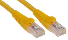 Kabel kategorii 6, Żółty, Wtyk RJ45/męski RJ45dł.: 1m, mat. koszulki: PVC