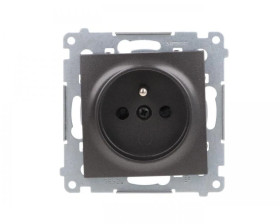 Simon 54 Gniazdo pojedyncze z/u 16A IP20 z przesłoną torów antracyt DGZ1Z.01/48