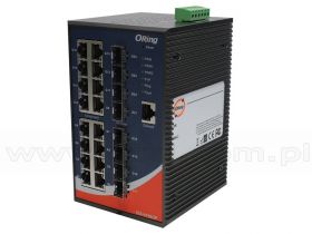 IGS-9168GP, Switch przemysłowy zarządzalny, DIN, 16x 10/1000 RJ-45 + 8x100/1000 SFP z DDM, O/Open-Ring <30ms