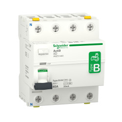 RCCB, 4-biegunowy, 40A, 30mA, Schneider Electric Typ B-EV, Acti9 iID Acti9 400V
