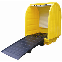 Kontrola zanieczyszczeń Paleta z 4 beczkami na odpady pojemność 410L Substancja chemiczna Polietylen Ecospill Ltd