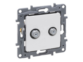 NILOE SELECTION Gniazdo antenowe TV F-F końcowe do instalacji typu gwiazda 1dB perła 762449 LEGRAND