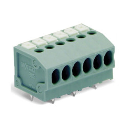 WAGO 805-104 4 Pole 3.5mm 17.5A Push Button Staggered PCB Terminal Bl Grey