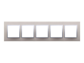 SIMON 54 NATURE Ramka 5 pięciokrotna Nature-Metal SATYNOWY BLASK IP20/IP44* DRN5/79 KONTAKT SIMON