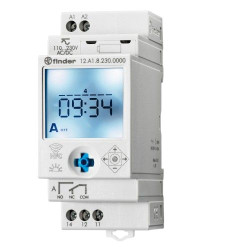 Przełącznik czasowy DIN 1-kanałowy Cyfrowe 110 → 230 V AC/DC Finder SPDT