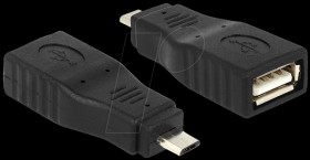 65549 USB Micro B plug &gt; socket adapter, OTG, shielded