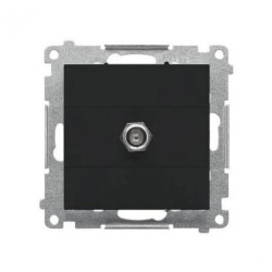 Simon 55 Gniazdo antenowe typu F” pojedyncze (moduł). Do instalacji indywidualnych Czarny mat TASF1.01/149