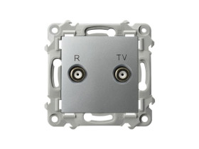 SZAFIR Gniazdo RTV końcowe srebro GPA-ZK/m/18 OSPEL