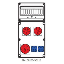 Rozdzielnica 1x5x32A 2x5x16A 2x3x16A INA=32A IP54 SB-109205-S0120-54