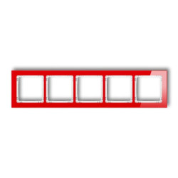 DECO Ramka pięciokrotna - efekt szkła (ramka: czerwona spód: biały) czerwony 17-0-DRS-5