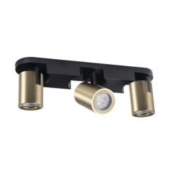 Oprawa ścienno-sufitowa GU10 3xmax 10W LAURIN EL-3I B-G regulowany kąt 310/90st. czarny/złoty 38962