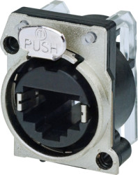 Socket, RJ45, 8 pole, 8P8C, Cat 5e, solder connection, PCB mounting, NE8FBH-C5-LED