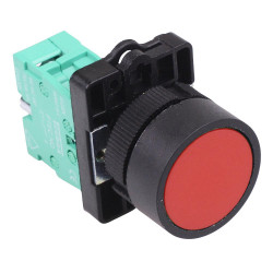Techna PtecPNRed Red Flush Push Button Switch 10A 1NO