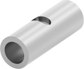 Butt connector, uninsulated, 13-15 mm², AWG 6, silver, 25.78 mm, 36886