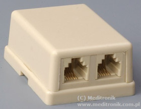 Gniazdo telefoniczne natynkowe 2xRJ11 6P4