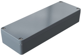 Aluminum enclosure, (L x W x H) 185 x 64 x 34 mm, gray (RAL 7001), IP66, 010619030