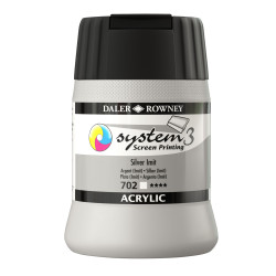 Daler-Rowney System3 250ml Screen Printing Acrylic Paint Silver Imit