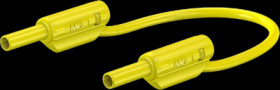 Measuring lead with (2 mm plug, spring-loaded, straight) to (2 mm plug, spring-loaded, straight), 0.3 m, yellow, PVC, 0.5 mm², C