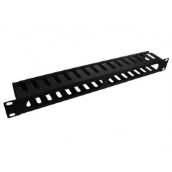 Organizator kabli do szafy RACK 19" 1U metalowy czarny zamykany