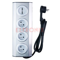 PRZEDŁUŻACZ SIECIOWY PF0315U Z 2-MA GNIAZDAMI USB 1.5M