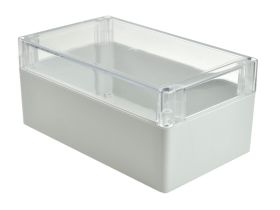 Obudowa; uniwersalna; G2111C; poliwęglan; 200mm; 120mm; 90mm; IP65; jasnoszary; przezroczysta pokrywa; tłoczona pokrywa; Gainta;