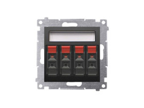 SIMON 54 Gniazdo głośnikowe poczwórne czarny z polem opisowym (moduł) DGL34.01/49 KONTAKT SIMON