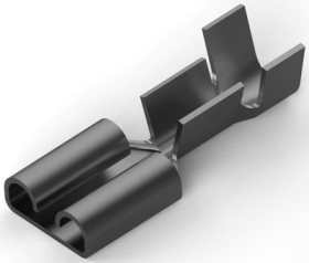 Uninsulated flat plug sleeve, 6.35 x 0.81 mm, 1.0 to 2.5 mm², AWG 17 to 14, phosphor bronze, tin-plated, 3-160256-1