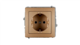 Deco Gniazdo Pojedyncze Z/U Schuko Złoty Metalik 8Dgp-1Sp