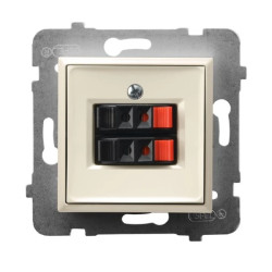 ARIA Gniazdo głośnikowe podwójne ecru GG-2U/m/27