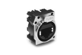 Złącze XLR 1 -pinowe Montaż w obudowie Ethernet Żeński Czarny, srebrny