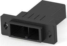 Plug housing, 2 pole, straight, black, 2-353047-2