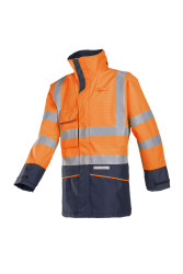 Jacket Hi Viz Orange Navy Rain Jkt Flame