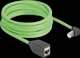80885 Cat.6a extension cable, top-angled, SF/UTP, 5 m, green