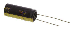 Kondensator 1000μF 16V dc Radialny, Otwór przelotowy Panasonic roztaw: 5mm 10 (Dia.) x 25mm