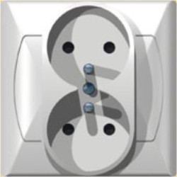 AKCENT biały GP-2AZ/00 gniazdo podwójne zu OSPEL