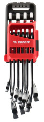 Zestaw narzędzi nastawnych Zestaw kluczy zapadkowych Facom 8 → 19 mm 10 szt. Stal chromowo-wanadowa