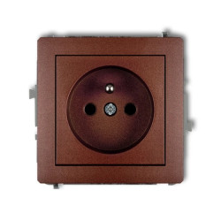 DECO Gniazdo pojedyncze z/u 2P+Z brązowy metalik 9DGP-1zp