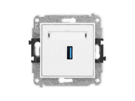 MINI Mechamizm gniazda pojedynczego USB A-A 3.0 biały mat 25MGUSB-5 KARLIK