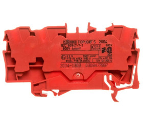 Złączka szynowa 3-przewodowa 4mm2 czerwona 2004-1303 TOPJOBS