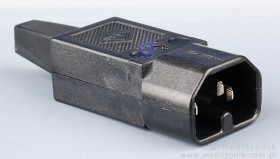 Złącze męskie C16 do montażu na kabel kolor czarny